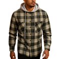 thumbnail image 3 of YODETEY Men’s Hooded Plaid Flannel Shirt Jacket, Midweight Casual Long Sleeve Plaid Shacket, Big and Tall ,Size M-4XL, 3 of 10