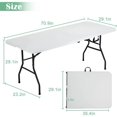 thumbnail image 2 of NiamVelo 6ft Folding Table Portable Plastic Indoor Outdoor Camping Dining Table with Carrying Handle, White, 2 of 8