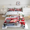 thumbnail image 2 of Manfei Cute Santa Claus Bedding Comforter Set,Merry Christmas Twin Comforter Sets,Red Truck Bedding Set For Girls Kids,Breathable Home Decor Reversible,2 Pieces, 2 of 8