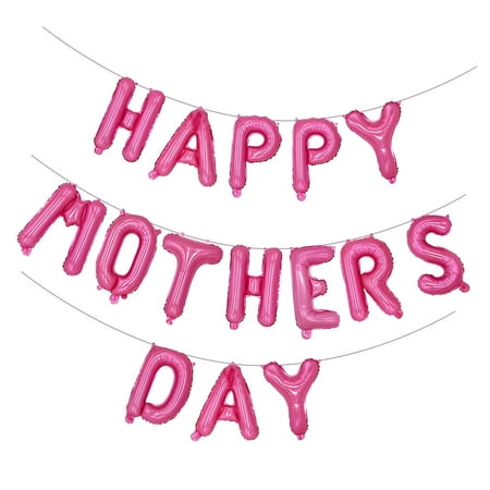 SKYSONIC HAPPY MOTHER'S DAY Foil Balloon Collection 16 Inches Letter Balloon for Mother's Day Celebrations (butterfly design)