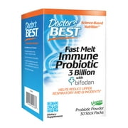 Doctor's Best Fast Melt Immune Probiotic 3 Billion CFU's with Bifodan Vegan Powder, 30 Ct