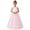 Dresses-A16Pink, variant on Girl's Floor Length Tulle Gown Pearl Beaded Waist Sleeveless Elegant Maxi Ball Gown for Junior Bridesmaid Pageant and Spring Wedding