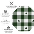 thumbnail image 4 of Balery 6 Pcs Green White Christmas Tree Lumberjack Plaidleather Coasters Set, Drink Table Cup Coasters For Living Room Kitchen Coffee Decor, 4 of 9