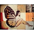 thumbnail image 2 of Shirin Donia 18x15 Gold Ornate Wood Framed with Double Matting Museum Art Print Titled - Butterfly II, 2 of 4