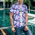 thumbnail image 6 of Lsque pinkk flower crystal Skull Pattern Mens Polo Golf Shirts Funny Graphics Shorts Sleeve Button Shirts Baseball T-shirt-3X-Large, 6 of 7