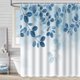 thumbnail image 4 of Cortina de ducha decorativa de plantas de acuarela con ganchos, cortina de baño de flores de plantas silvestres tropicales, 4 of 5