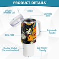 thumbnail image 4 of Cow Cat 40 oz Tumbler with Handle Insulated&nbsp;Travel Mug&nbsp;Lid Straw Leak Proof Steel Vacuum Water Bottles Glasses Fits in Car Cup Holder, 4 of 7