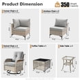 thumbnail image 4 of XIZZI 8 Pieces Wicker Patio Furniture with Swivel Rocking Chair Rattan Outdoor Conversation Set Patio Sectional Set with Glowing Coffee Table for Porch, Dark Gray, 4 of 9
