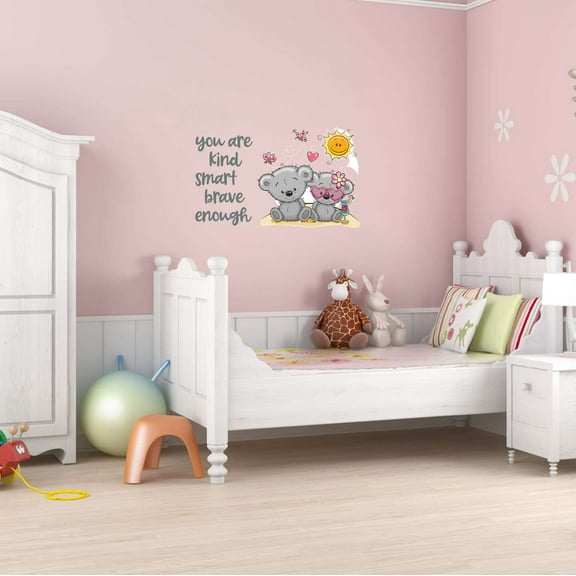 Magic Is In You Teady Bear Umbrella Sunshine Hugging Flowers Kind Smart Hugs Kisses Girls Love Beautiful Crown Prince Unicorns Royalty Sweet Dreams Decorating Wall Decal Sticker - Size: 20 In X 12 In