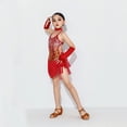 thumbnail image 2 of MEZZALL Girls Dance Dress Spaghetti O-neck Sparkling Fringe Sleeveless Performance For Latin Stage Shows And Competitions Stylish Toddler Child Sundress, 2 of 3