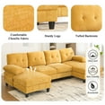 thumbnail image 4 of U-shaped Sectional Sofa,103.5" Chenille Upholstered Sofa Couch with Storage Pockets and Armrest Pillows for Living Room,Yellow, 4 of 7