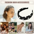 thumbnail image 7 of Unique Bargains Polka Dot Headband, Knotted Headband for Women Top Knot Elastic Hairband Non-Slip Wide Hair Hoop Black, 7 of 7