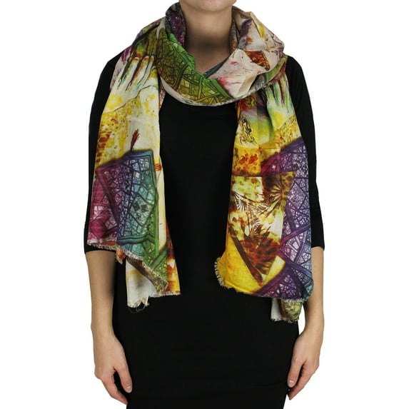 Peach Couture Womens Soft Fashion Artistic Digital Print Long Scarf Wrap Shawl