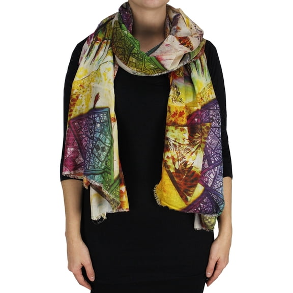 Peach Couture Womens Soft Fashion Artistic Digital Print Long Scarf Wrap Shawl