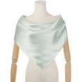 thumbnail image 2 of INSPIRAR CHIC Pañuelo de Cuello de Satén para Mujeres, Pañuelo Cuadrado de Seda Sólido, Diadema Bandanas Gris Claro 90x90cm/35.4x35.4 pulgadas (LxA), 2 of 6