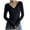 Black, variant on Women's Long Sleeve V Neck T-Shirt Basic Solid Color Slim Fit Tops Lightweight Undershirt Casual Going Out Underscrub