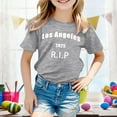 thumbnail image 2 of HABDGIKS T-Shirts pour Filles Lettre la R.I.P Col Rond Décontracté Imprimé Manches Courtes Haut Doux, 2 of 4