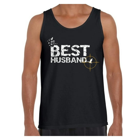 Awkward Styles Best Hunter Husband Tank Top for Him Best Husband Ever Tank Top Hunting T Shirt for Men Hunting Accessories Best Hunter Ever Men T-Shirt Lovely Anniversary Gifts for Husband