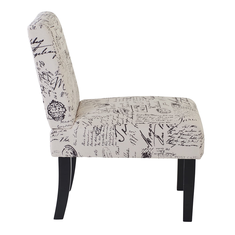 Kepooman 2 Pcs Modern Upholstered Armless Accent Chair for Living Room, 22.5"W x 24.6"D x 32.5"H, Script Print
