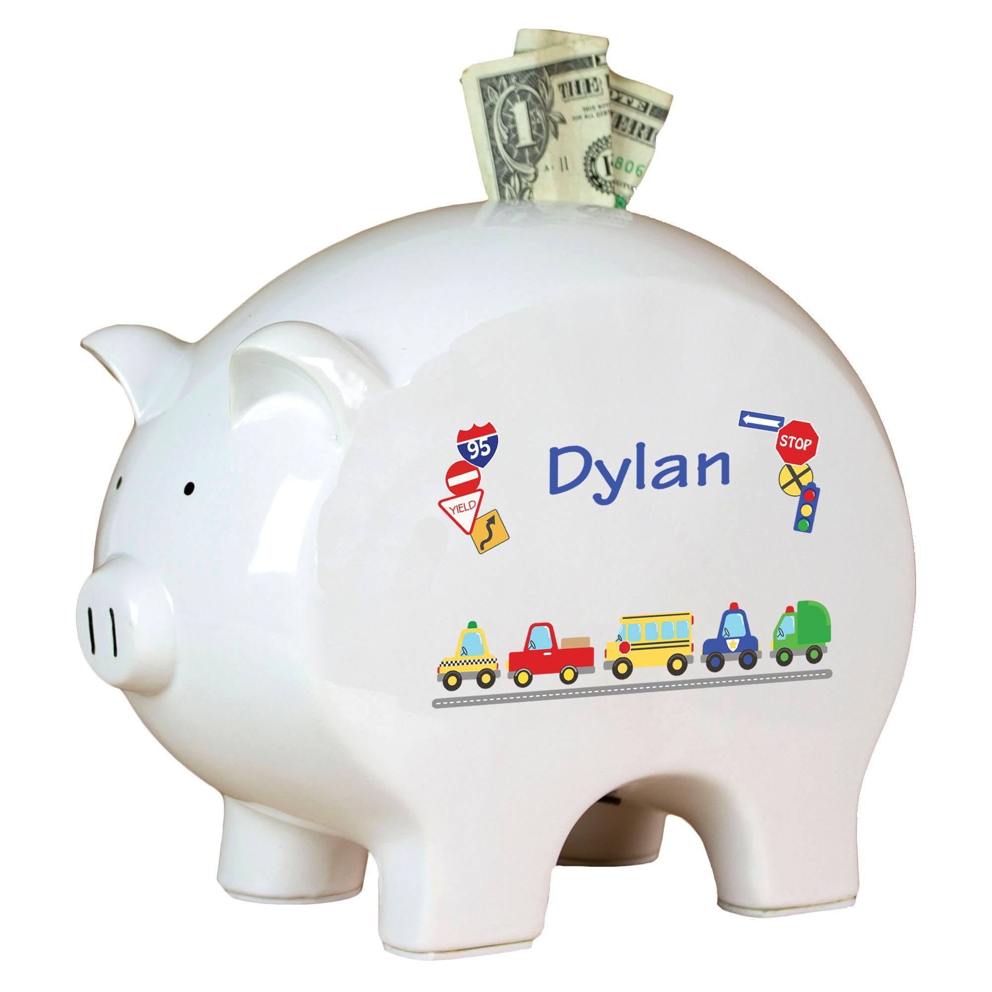 Personalized Piggy Bank Cars and Trucks