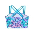 thumbnail image 4 of vastwit Girls Athletic Crop Top Blouse Vest Tee Bikini Top Rashguard Swimsuit Summer Beach Bathing Blue 6, 4 of 5