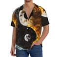 thumbnail image 2 of Zufioo Yin Yang Print Mens Button Down Short Sleeve Shirt,Classic Plaid Shirt,Mens Accessories Fashion Shirt-Large, 2 of 6