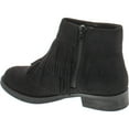 thumbnail image 3 of Soda Women's Flame Faux Suede Double Fringe Moccasin Ankle Boots, 3 of 4