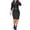 Black, variant on Dresses Solid Color Women Sexy Fashionable Multi Button Decorative Lapel Single Belted Long Slim Fit Long Sleeve Denim Dress Lovely Sundress Wedding Guest Dress