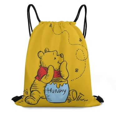 Winnie The Pooh Drawstring Bag Gym Bag Water Resistant Sackpack Sports Beach Backpack for Men Women