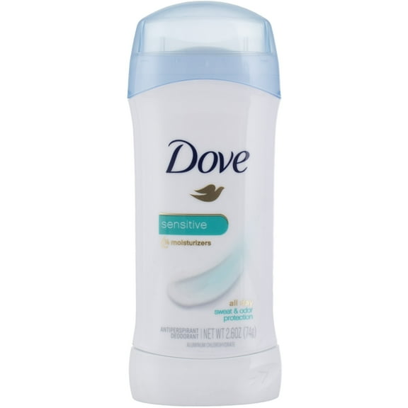 Dove Antiperspirant Deodorant Stick for Women Sensitive Skin Invisible Solid, 2.6 oz, 3 Pack