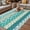 Blue, variant on Turquoise Boho Outdoor Rug for Patio/Deck/Porch, Non-Slip Large Area Rug 4 x 6 Ft, Modern Abstract Art Floral Geometric Indoor Outdoor Rugs Washable Area Rugs, Reversible Camping Rug Carpet Runner
