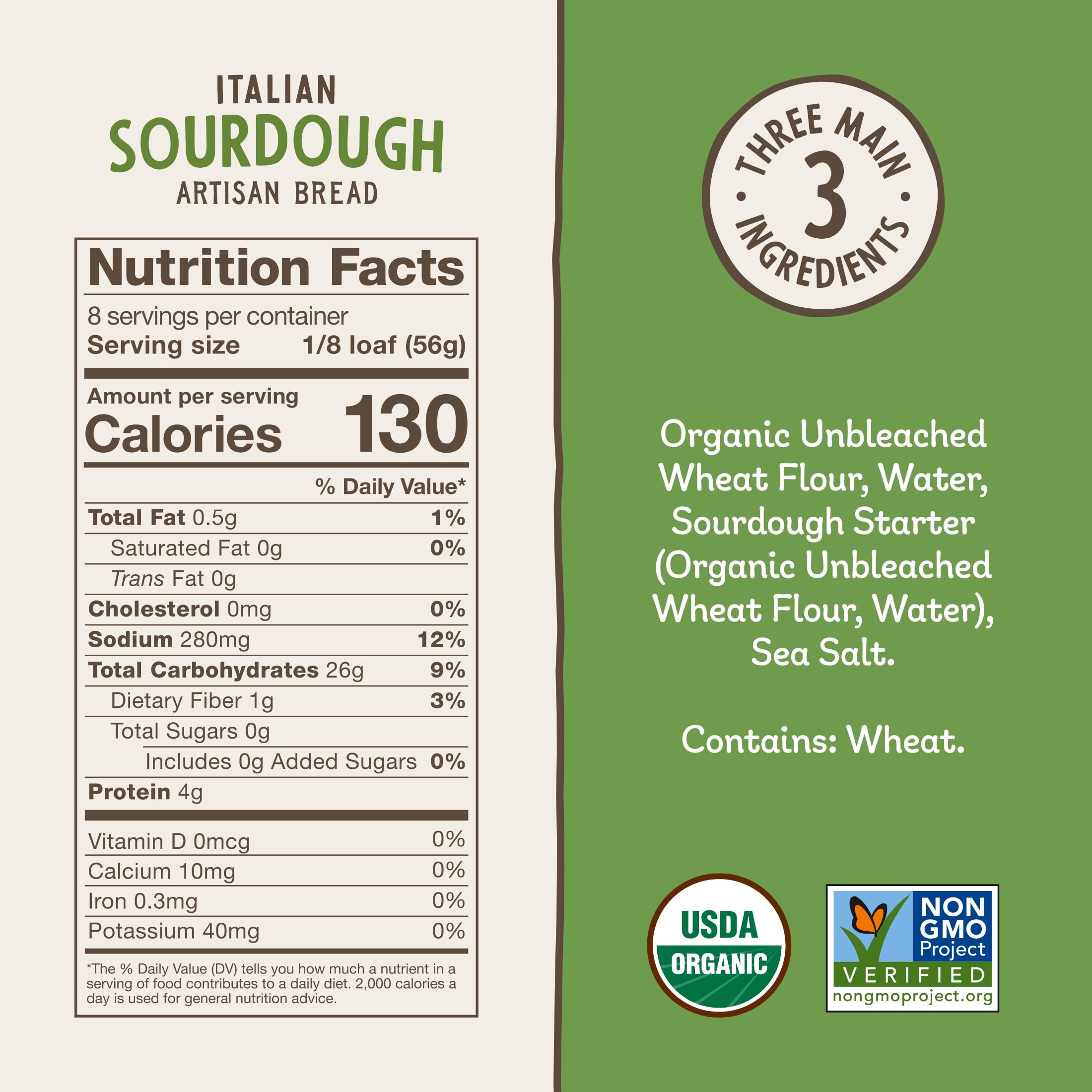 Essential Bake at Home Italian Sourdough Bread, Certified Organic, 16 oz, 4 Pack