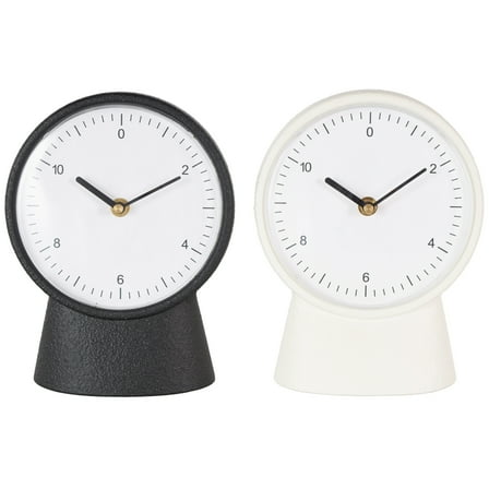 DecMode 9" Multi Colored Metal Textured Clock with Gold Accents, Set of 2