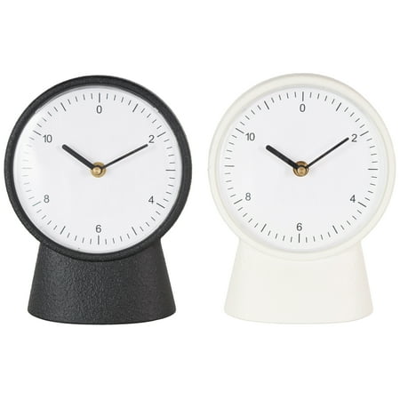 DecMode 9 Multi Colored Metal Textured Clock with Gold Accents, Set of 2