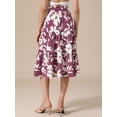 thumbnail image 3 of DARING DIVA Women's Dressy Flowy A-line Boho Skirts Small Burgundy, 3 of 6