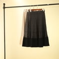 thumbnail image 5 of Women's Vintage Elastic Waist A-Line Knitted Long Skirt Flared Swing Maxi Skirt for Women, 5 of 5