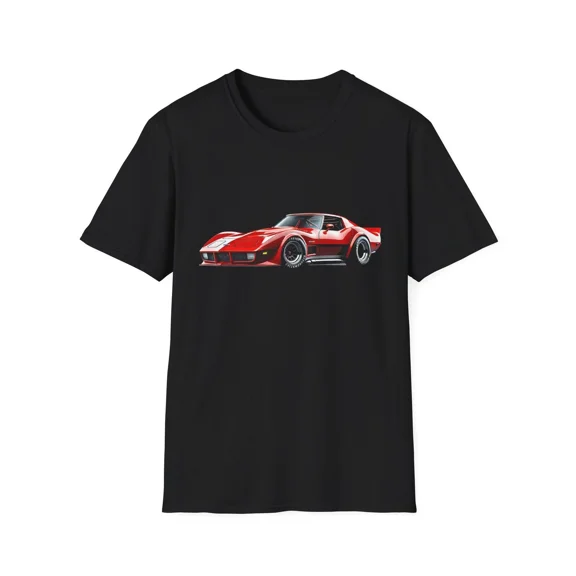 C3 Corvette Stingray T-Shirt – Red 1970s Classic Muscle Car Graphic