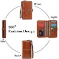 thumbnail image 4 of KAWELL Women's Leather RFID Blocking Wristlet Wallet - Large Capacity Purse with Wrist Strap, 4 of 8
