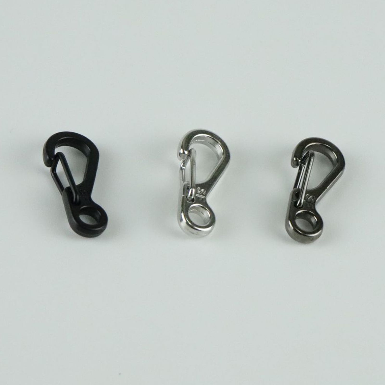 10pcs Carabiner Clip Clasp D-shaped Mini Hook Key Chain Buckles 7 Colors 4*2*1cm 