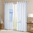 thumbnail image 2 of Manfei Blue Ribbon Bow Tie Blackout Curtains Set of 2 (52x84 Each),Alphabet L Pattern Curtain, 2 of 6
