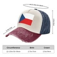 thumbnail image 3 of Czech Republic Distressed Baseball Cap Dad Hats for Men Women Vintage Trucker Hat Low Profile Ball Caps, 3 of 7