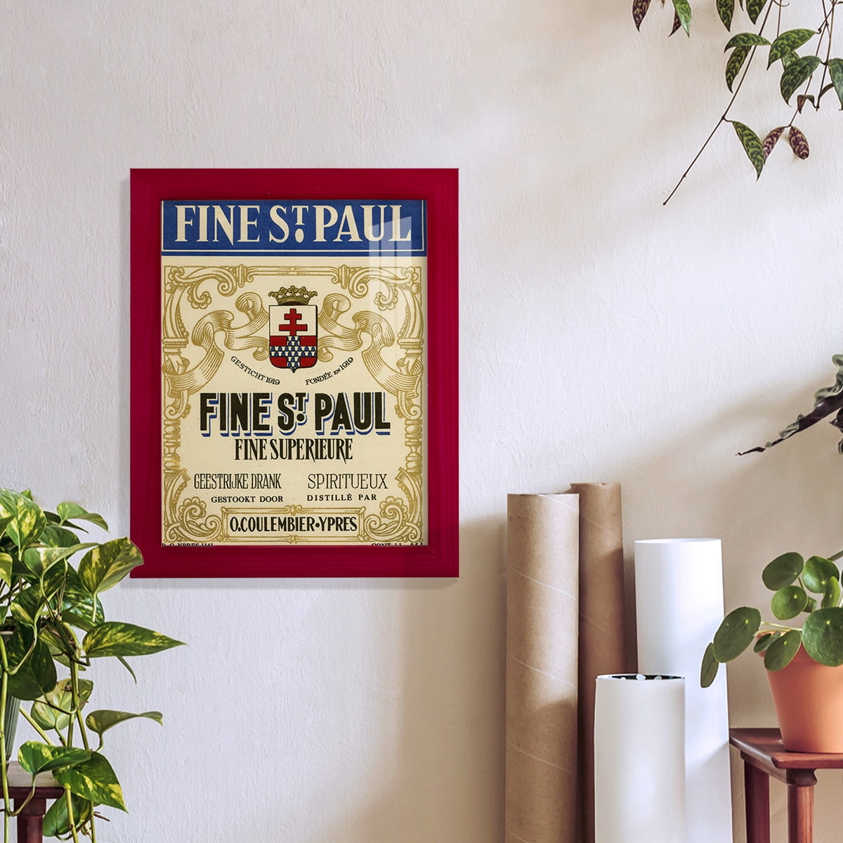 Fine St. Paul -Framed Print w/glass-Cherry Red