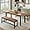 Walnut, variant on iPormis Dining Table Set, 7-Piece Extendable Table from 63" Large Extendable Kitchen Table Set for 4-8 People, Mid-Century Dining Room Table with 6 Square Stools,Walnut