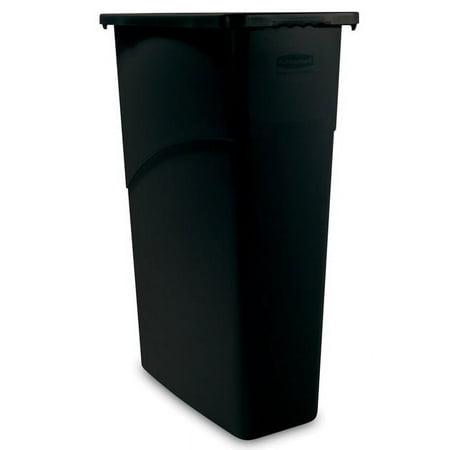 Slim Jim Wastebasket - 23 gal Capacity - 30" Height x 20" Width x 11" Depth - Black