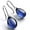 Silver Blue, variant on Silver Gold Plated Water Drop Style Crystal Stone Classic Plain Dangle Hoop Earrings