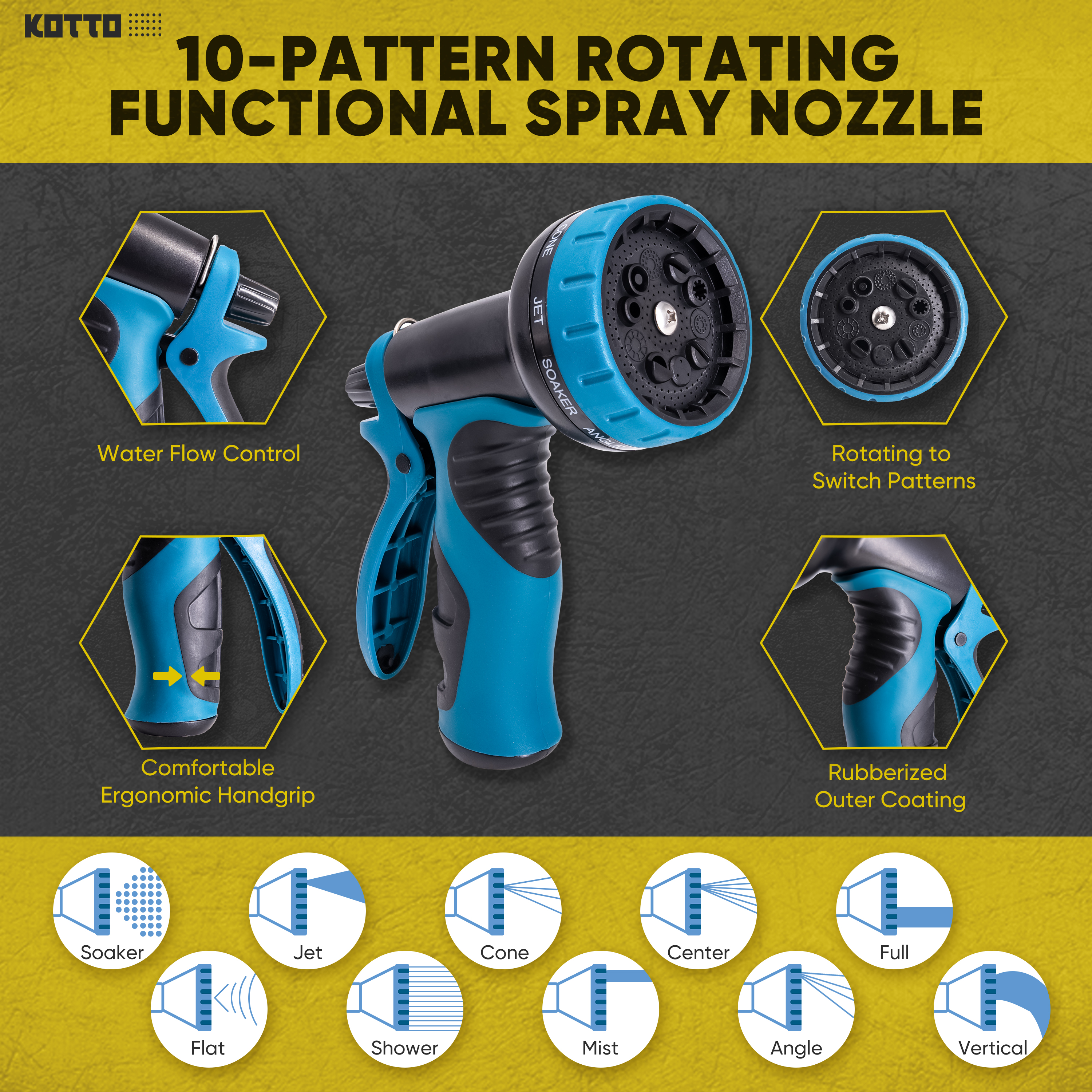 Kotto 100 ft Expandable Garden Hose with 10-Pattern Nozzle photo 7