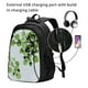 thumbnail image 2 of Balery Watercolor Green Leaves Mochila con carga USB para hombre y mujer - Mochila impermeable y antirrobo para laptop con puerto USB para viajes, trabajo, 2 of 7