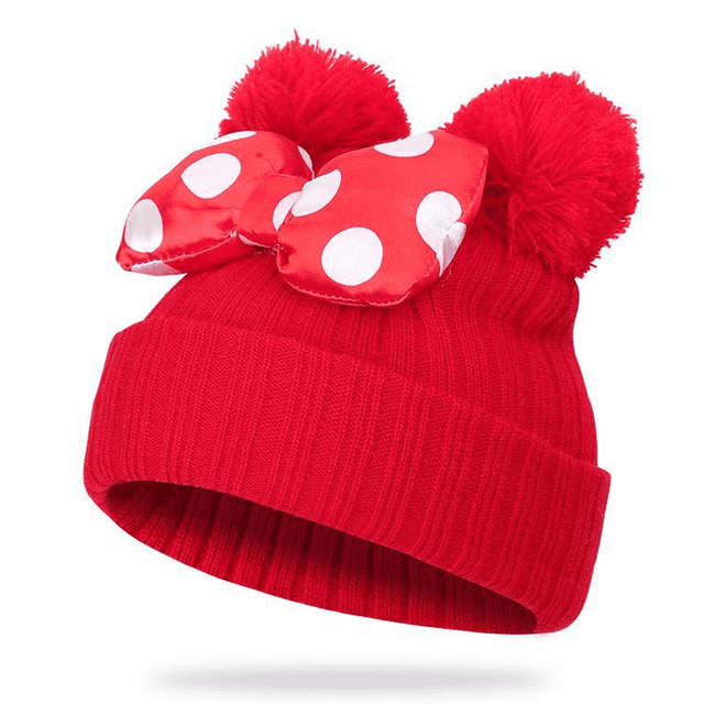 Tuque pour Tout-Petit, Bonnet Tricoté d'Hiver à Double Pompon