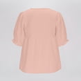 thumbnail image 4 of Button Down Short Sleeve Shirts for Women Round Neck Loose Casual Summer Tops, 4 of 7