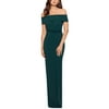 Xscape Glitter Off-The-Shoulder Gown, Hunter Green, 8